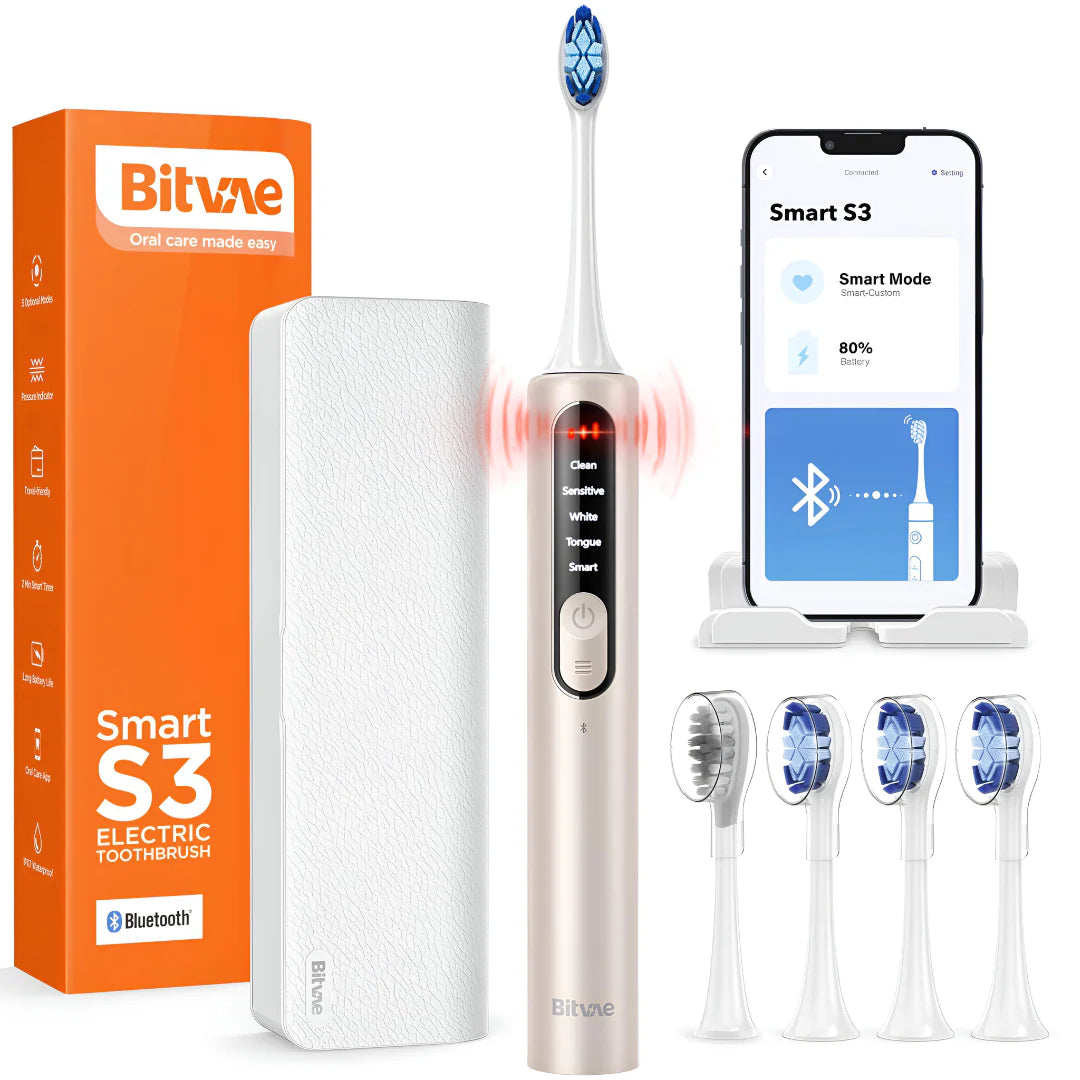 فرشاة الأسنان الكهربائية الذكية S3 Bluetooth - 40,000 اهتزاز/دقيقة، 5 أوضاع