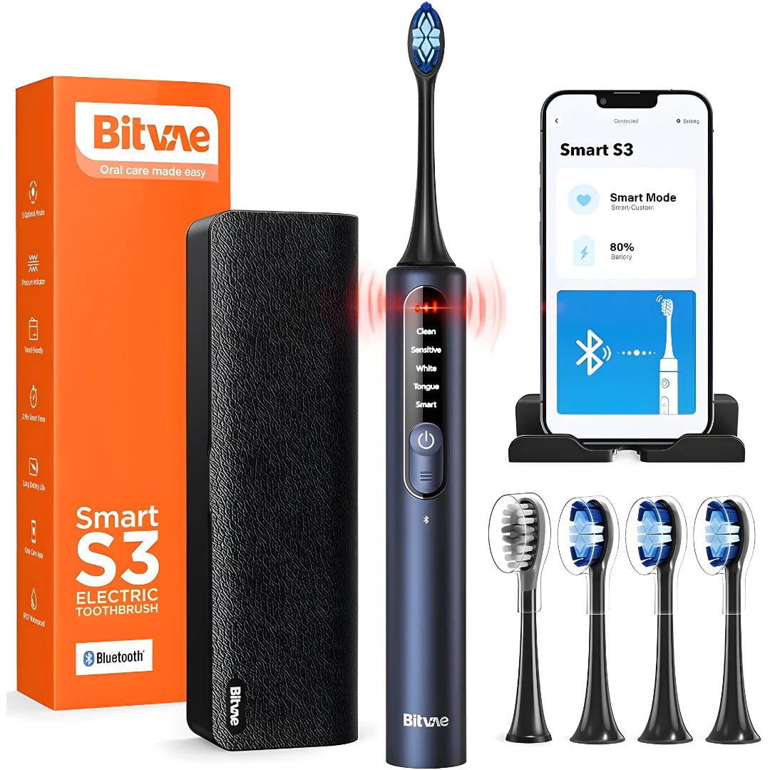فرشاة الأسنان الكهربائية الذكية S3 Bluetooth - 40,000 اهتزاز/دقيقة، 5 أوضاع