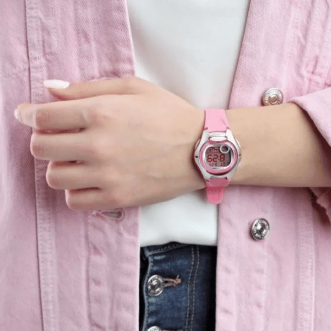 Casio Digital Pink Rubber For Kids LW-200-4B