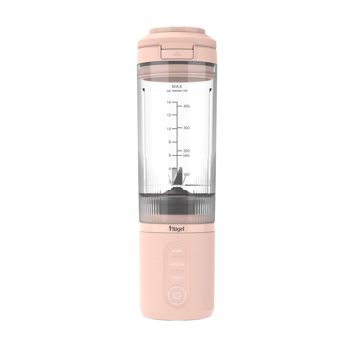 Flugel VitaGo Portable Blender – 180W, 600ml BPA-Free Tritan Cup, USB-C Fast Charging, Stainless Steel Blades | Pink
