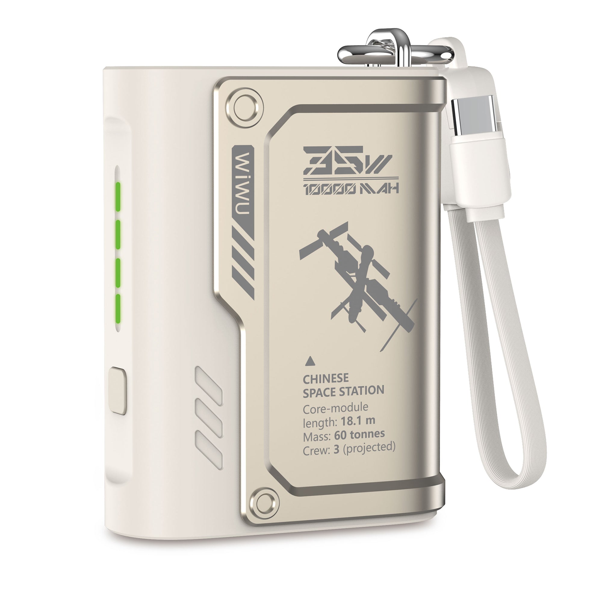 WIWU Shield Power Bank 10000mA Compact Design & Fast Charging - Titanium Gold