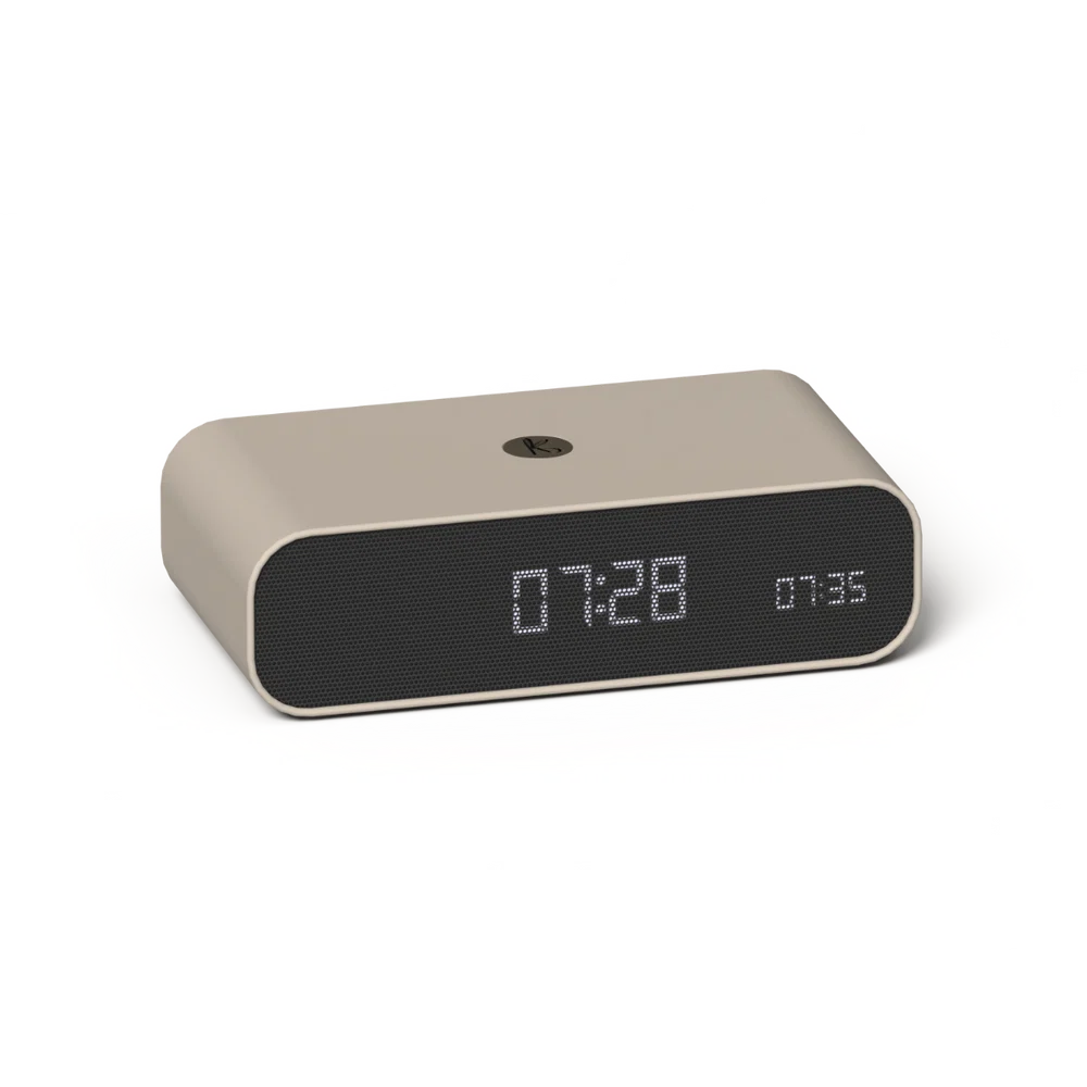 Kreafunk Wakie 4-in-1 Alarm Clock, Bluetooth Speaker, Wake-Up Light & 15W Wireless Charger – Ivory Sand