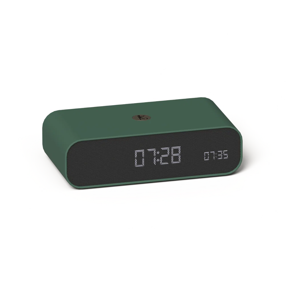 Kreafunk Wakie 4-in-1 Alarm Clock, Bluetooth Speaker, Wake-Up Light & 15W Wireless Charger – Nordic Green