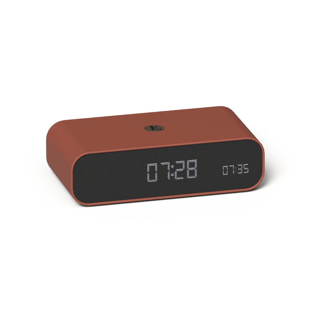 Kreafunk Wakie 4-in-1 Alarm Clock, Bluetooth Speaker, Wake-Up Light & 15W Wireless Charger – Terracotta