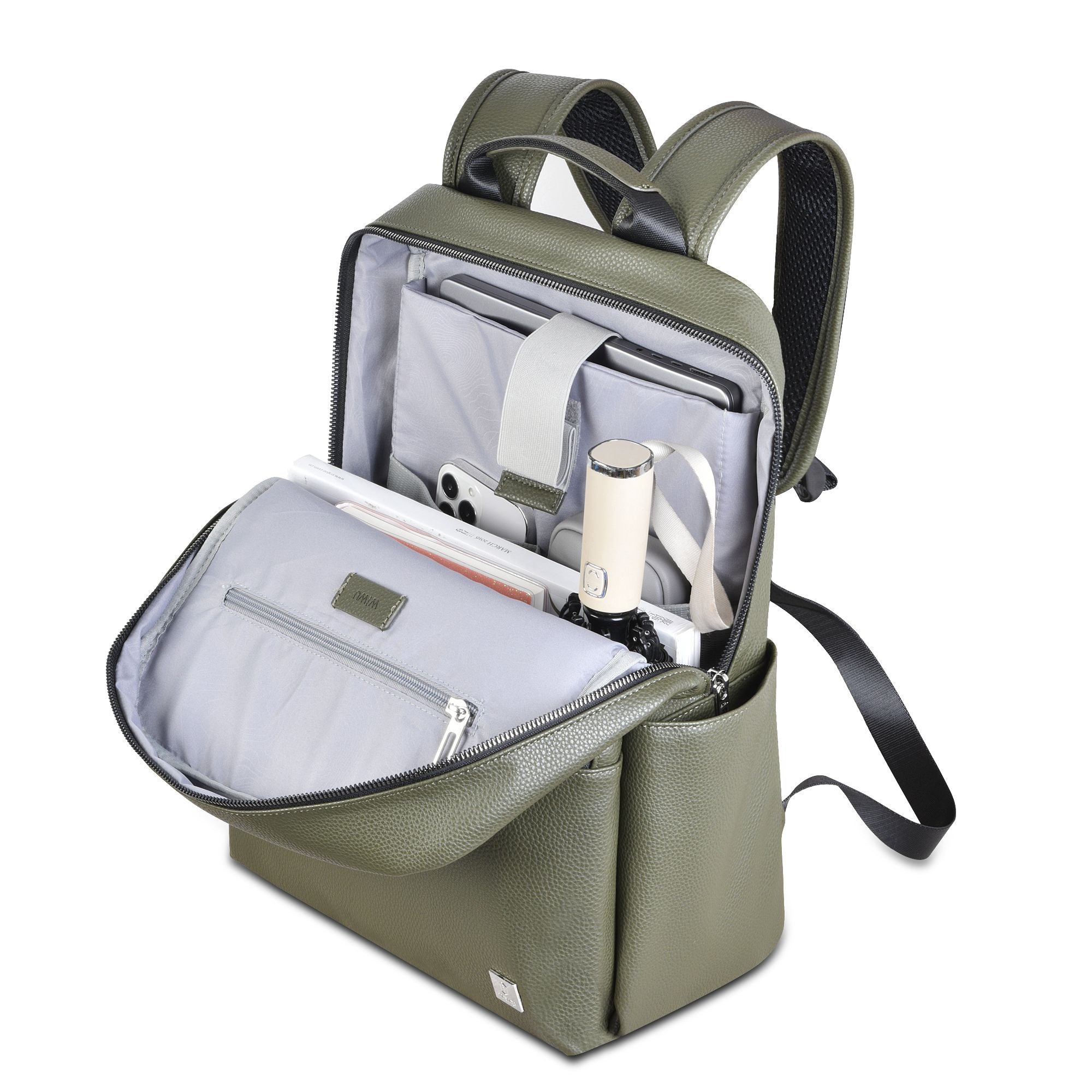 WIWU Osun Backpack PU leather with front pocket& Laptop