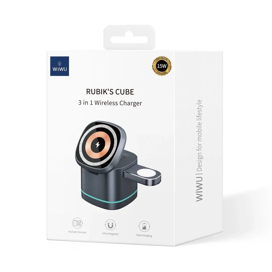 ويوو شاحن لاسلكي ثلاث فيه واحد روبيك كاب