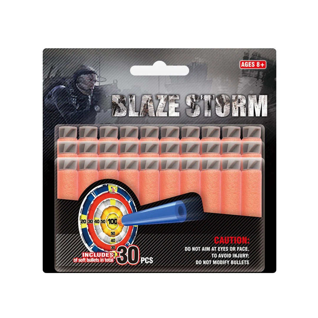 طلقات Blaze Storm إسفنجية 30 قطعة للأطفال 6+