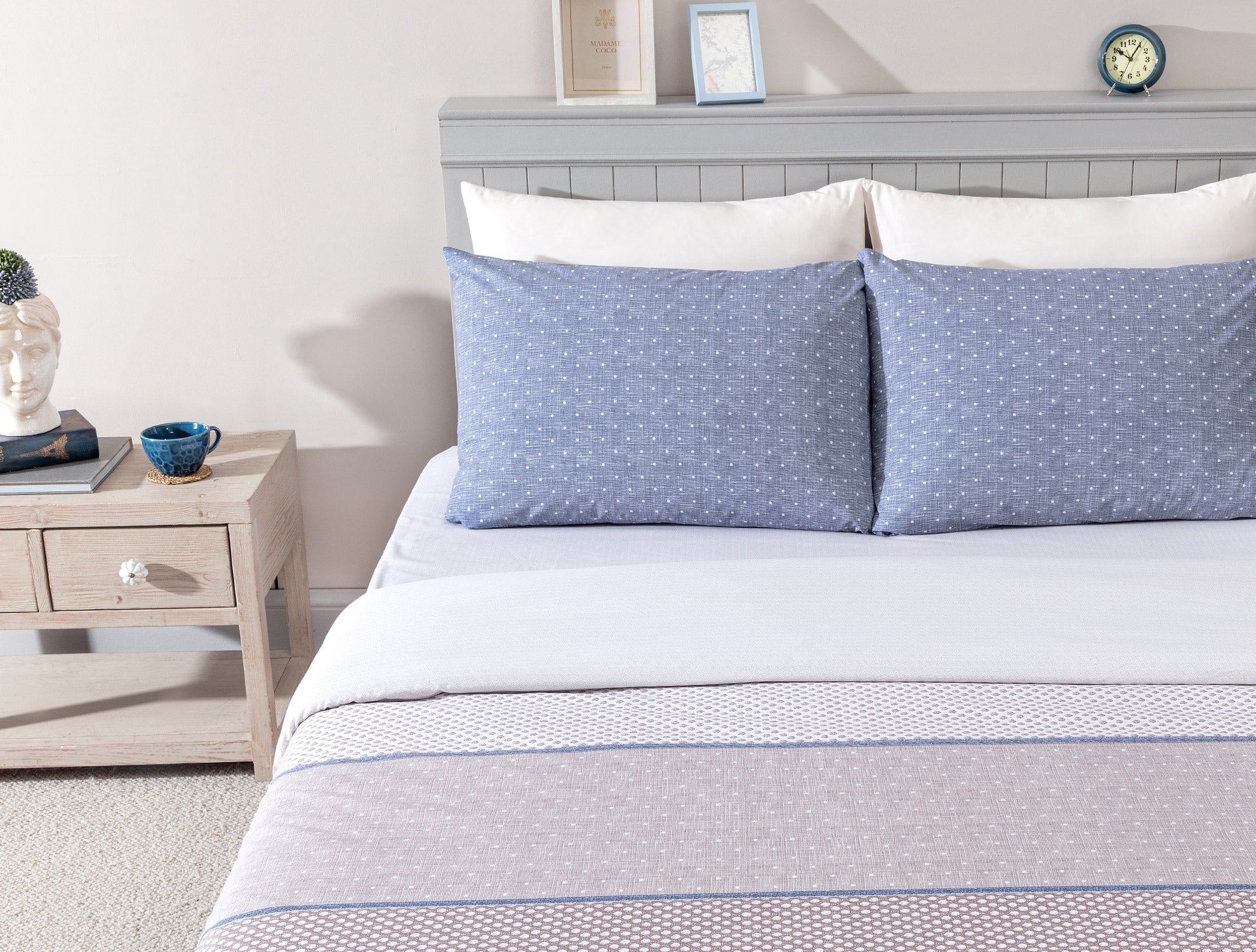 Hugo Single Size Ranforce Duvet Cover Set - Fitted - Madame Coco JO