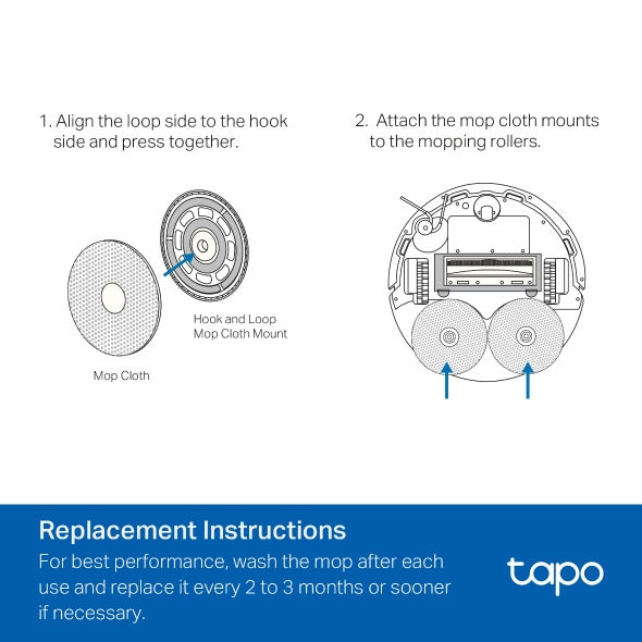 Tapo RVA310 Washable Mop Cloth — Package Contents 6-Pack