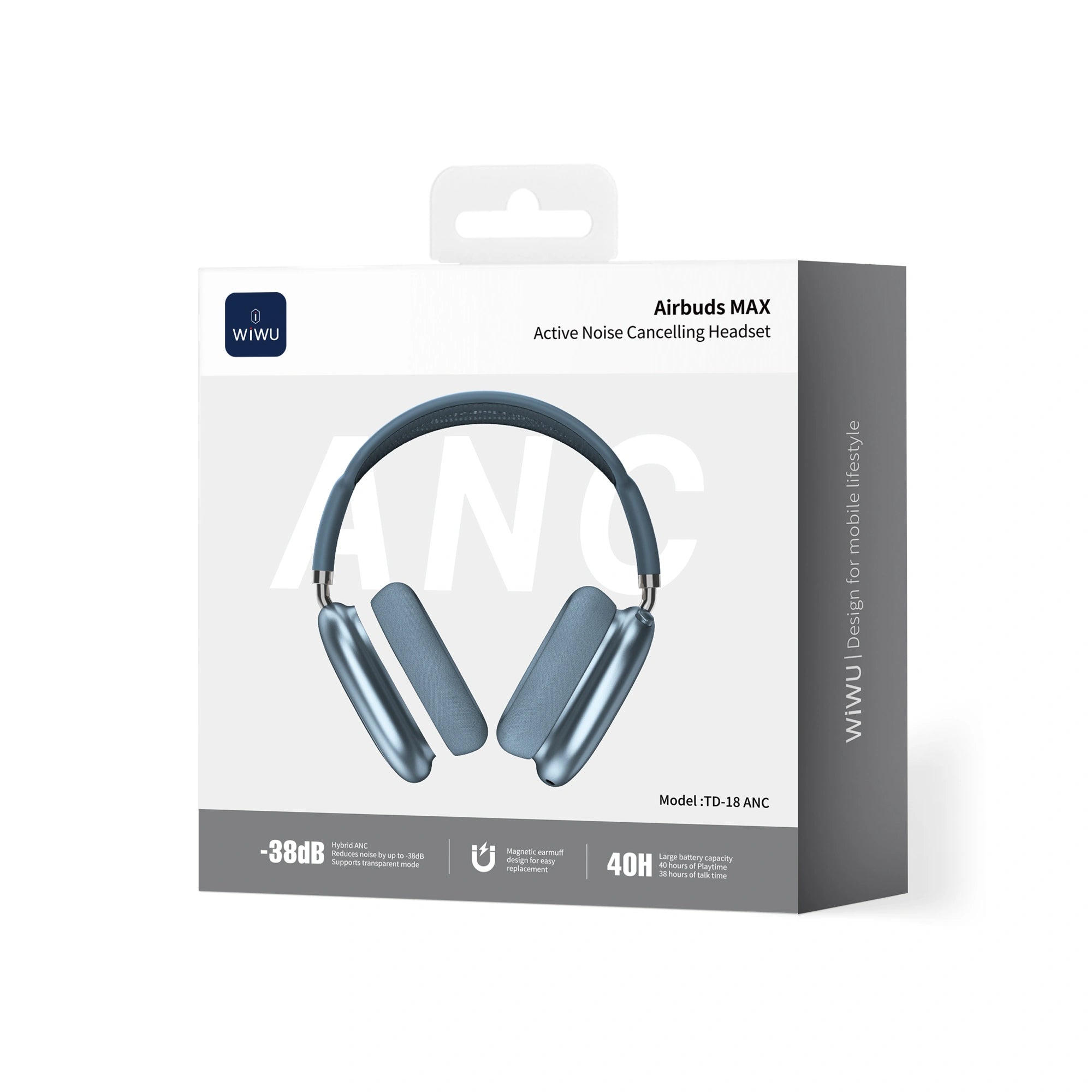 سماعات WiWU Airbuds MAX TD‑18 ANC بطارية وصوت قوي