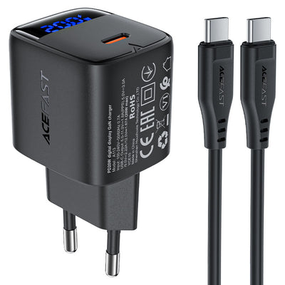ACEFAST A113 PD20W GaN USB-C Charger with LED Display Set P5 (EU)