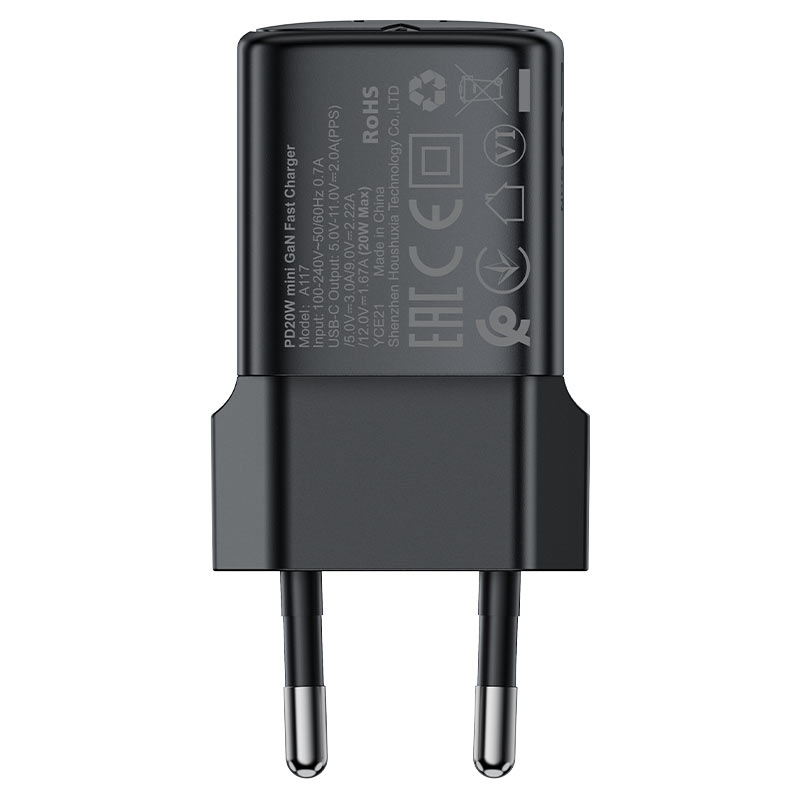 ACEFAST A117 GaN Wall Charger 20W PD – USB-C Fast Charging, EU Plug