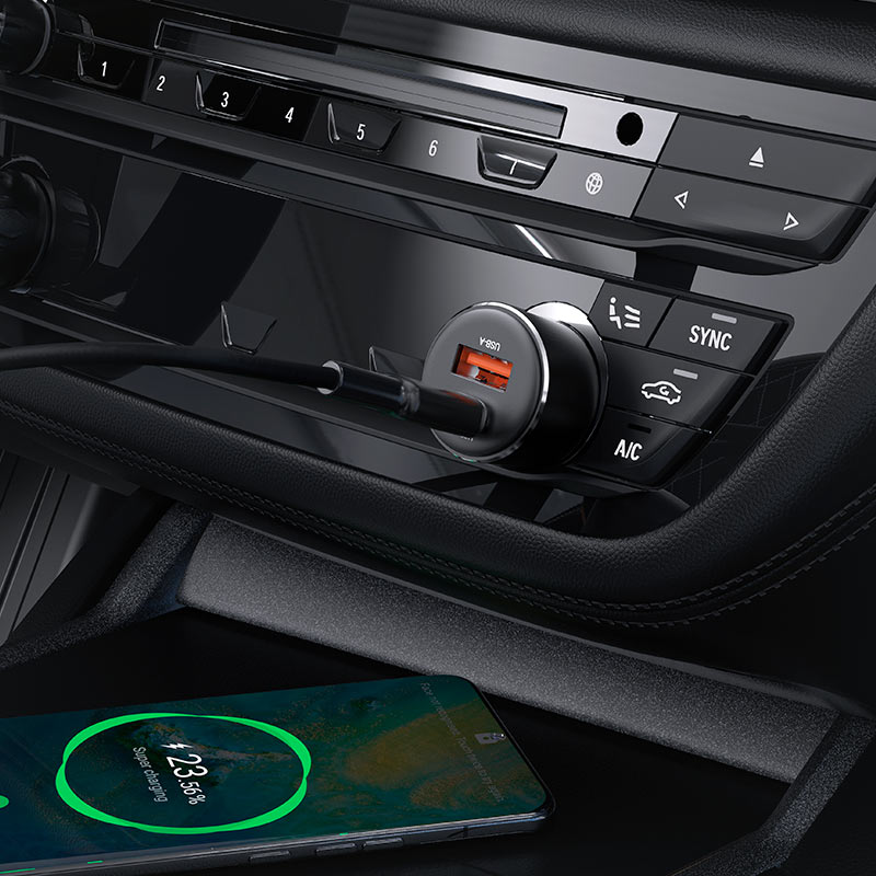 شاحن سيارة ACEFAST B12 60W – USB-C + USB-A