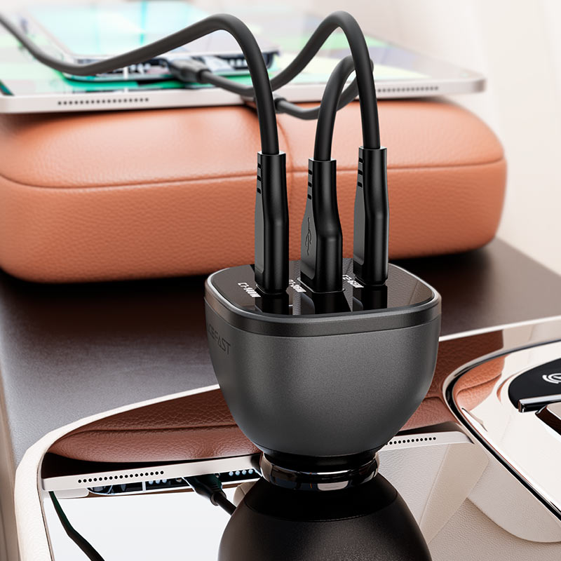 شاحن سيارة ACEFAST B14 165W PD3.1 ثلاثي USB-C وUSB-A
