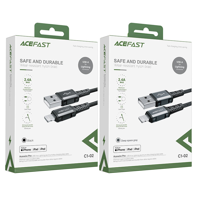 كيبل شحن Acefast C1-02 USB-A إلى Lightning لأجهزة iPhone