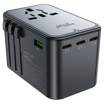 ACEFAST Z1 PD75W GaN Travel Adapter 2300W Universal (3×USB-C + 2×USB-A + AC)
