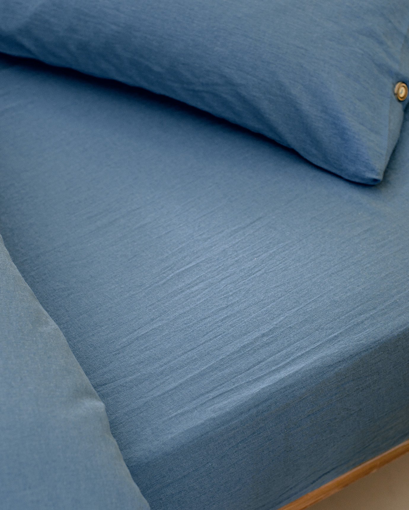 Carla Single Size Fitted Washed Duvet Cover Set - Madame Coco JO