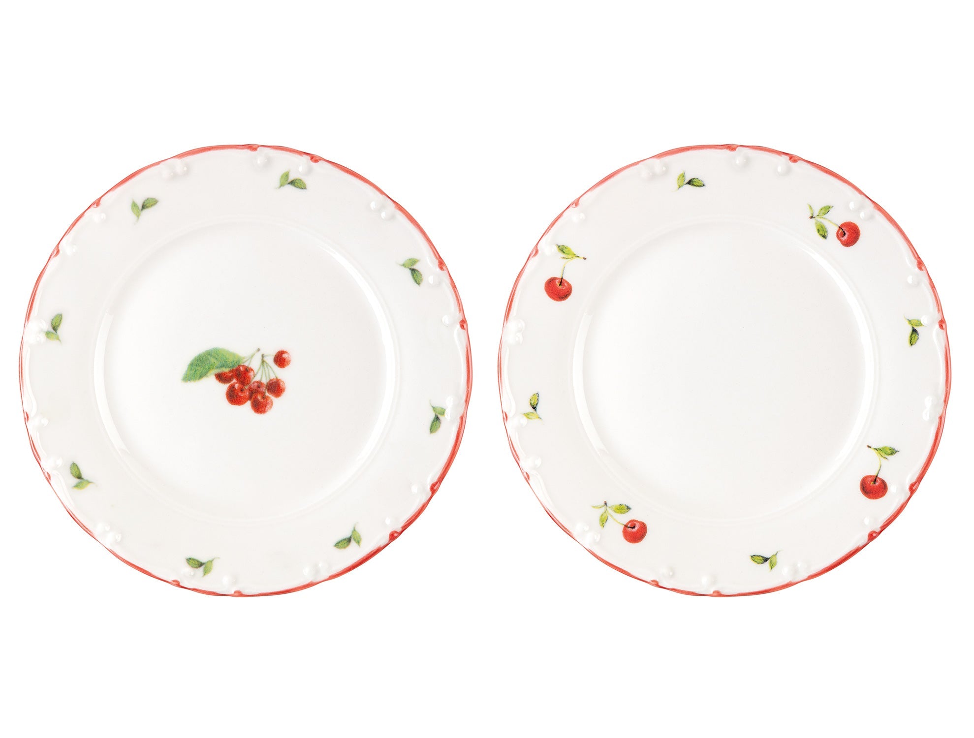 Cherry 6 Pcs Cake Plate Set - Madame Coco JO