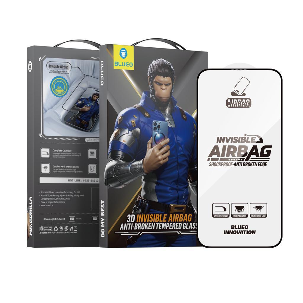 زجاج بيلوو المقوى ثلاثي الأبعاد المخفي مع وسادة هوائية مضادة للكسر لسلسلة أجهزة آيفون