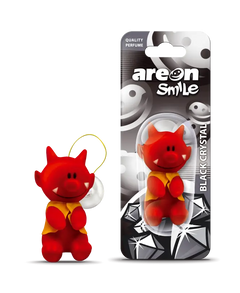 AREON Smile Hanging Bear Car Air Freshener, Black Crystal