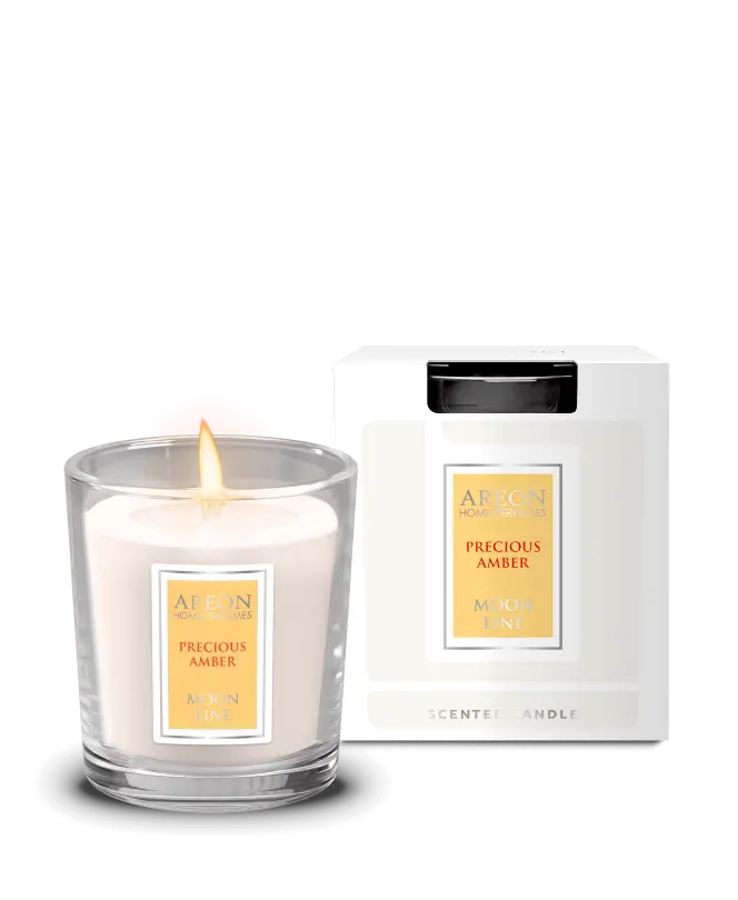 AREON Moon Line Scented Candle, Precious Amber