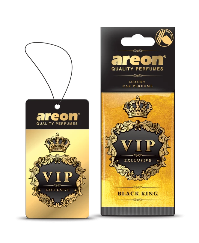 AREON VIP Hanging Car Air Freshener, Black King