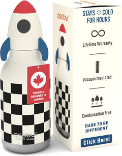 ASOBU Bestie Rocket Checker Kids Straw Bottle