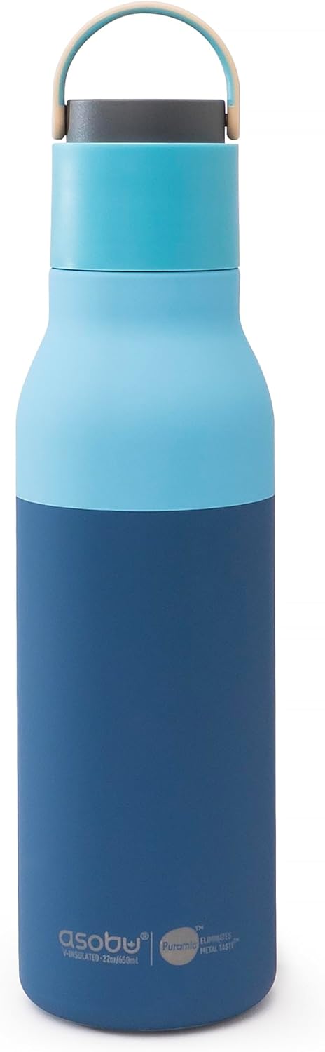 ASOBU Metro Insulated Water Bottle with Pop-Up Straw and Handle – Edition 1