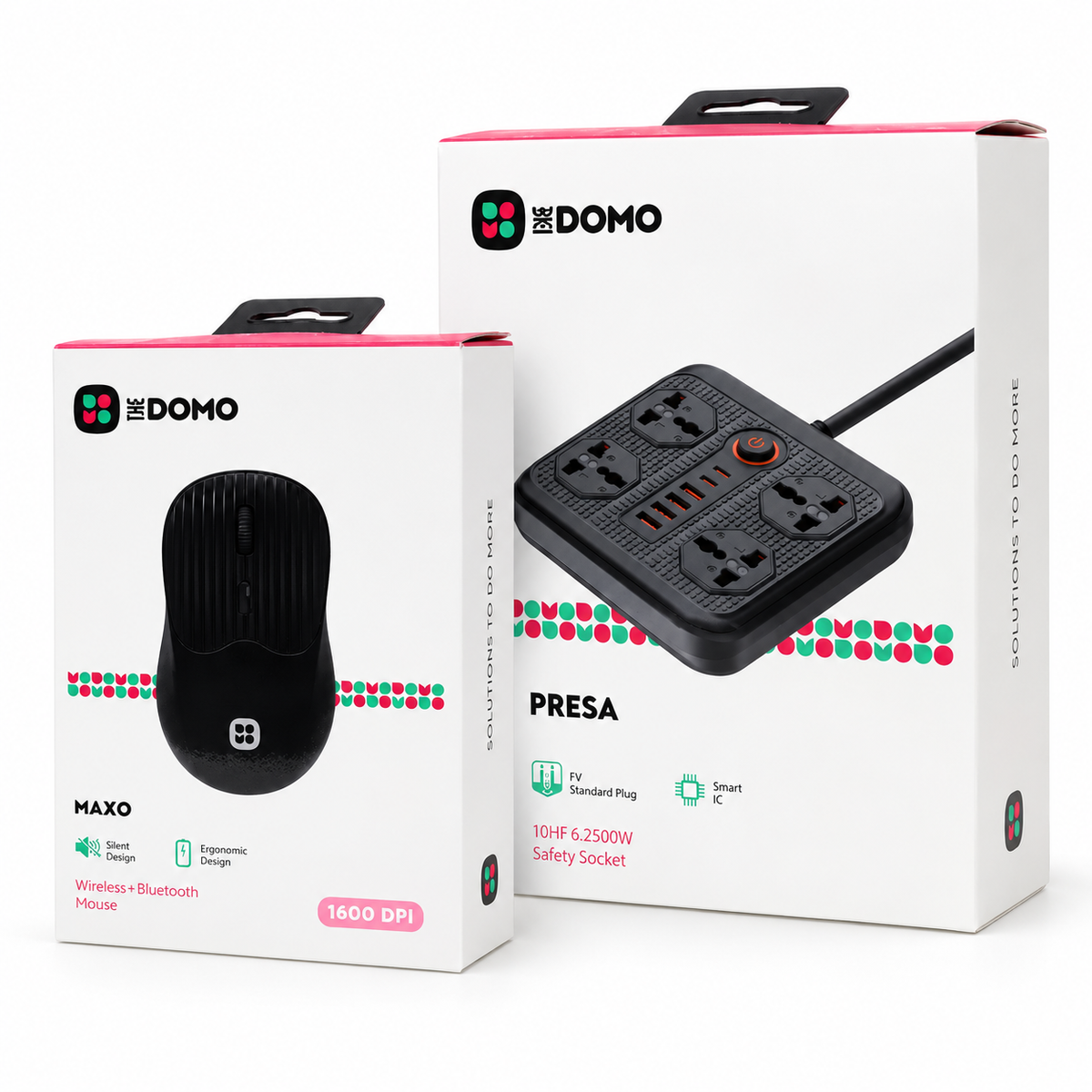 حزمة DOMO - مقبس أمان PRESA 10 في 1 + ماوس بلوتوث لاسلكي MAXO