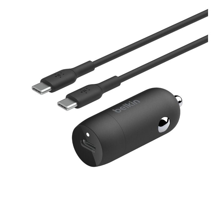 Belkin 30W USB-C Car Charger + USB-C to USB-C cable CCA004bt1MBK-B6