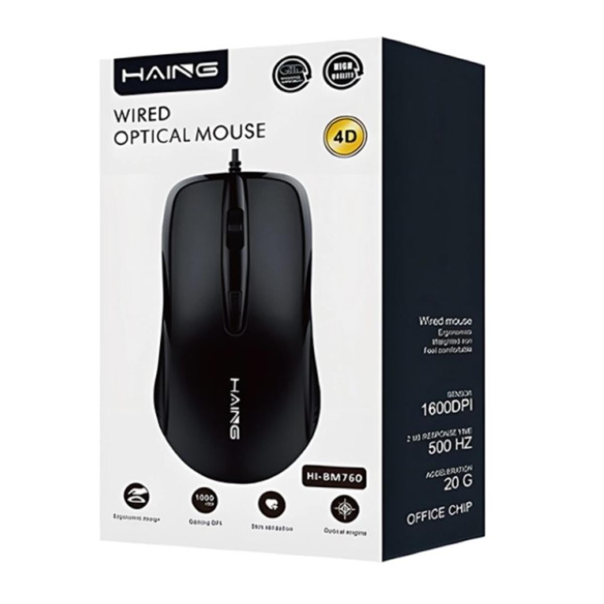 HAING BM760 Wired Optical Mouse | High Precision & Excellent Performance