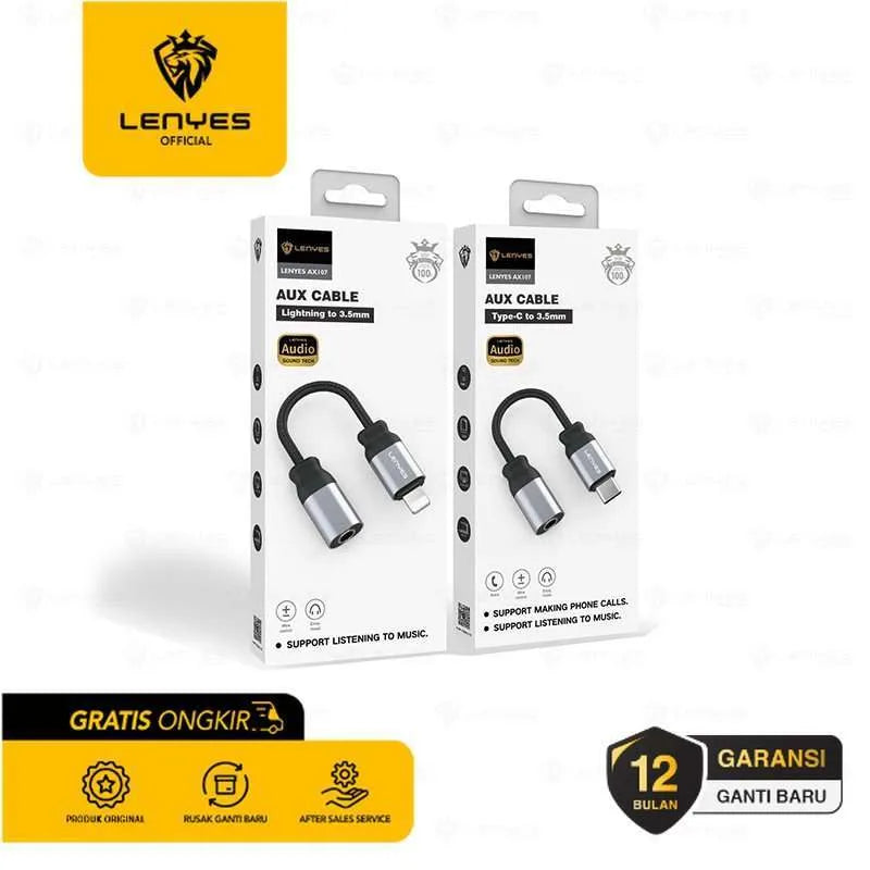 Lenyes AX107 – Original Lightning to 3.5mm Audio Adapter for iPhone