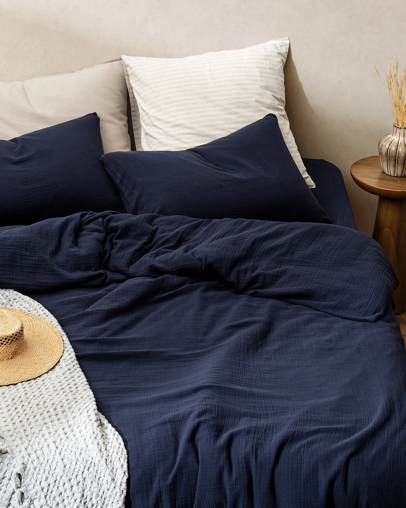 Marla Muslin Superking Size Duvet Cover Set - Fitted - Madame Coco JO