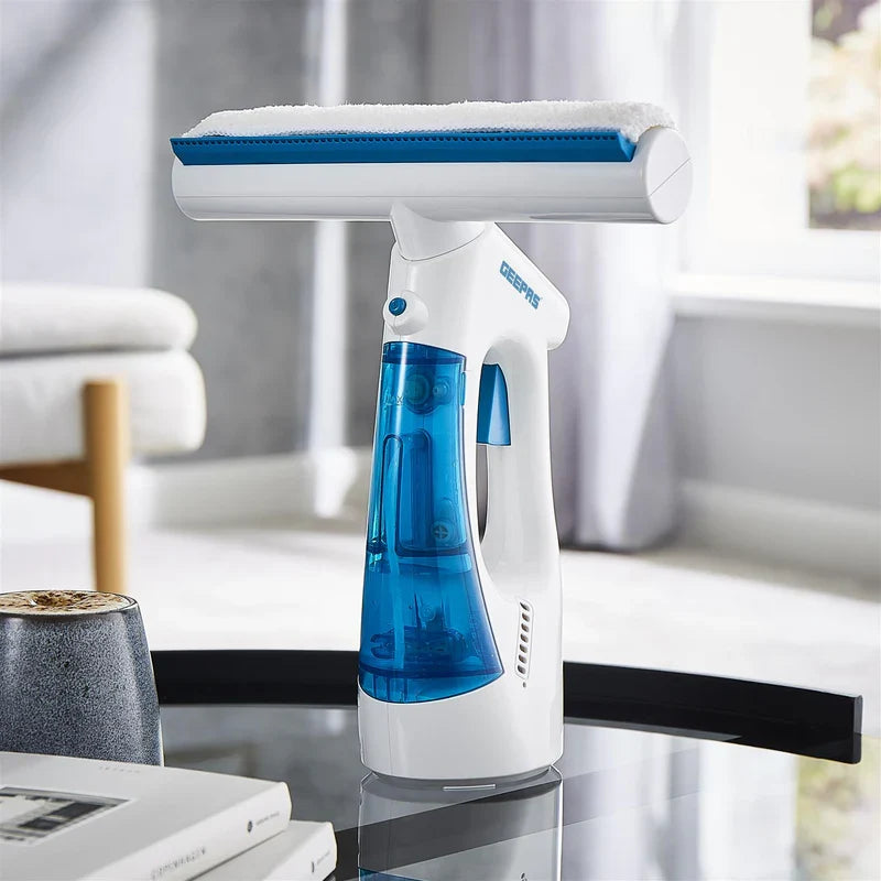 Geepas Cordless 3-in-1 Window Vacuum, 140ml Tank, 35 Min Runtime, Blue/White GWC63065UK