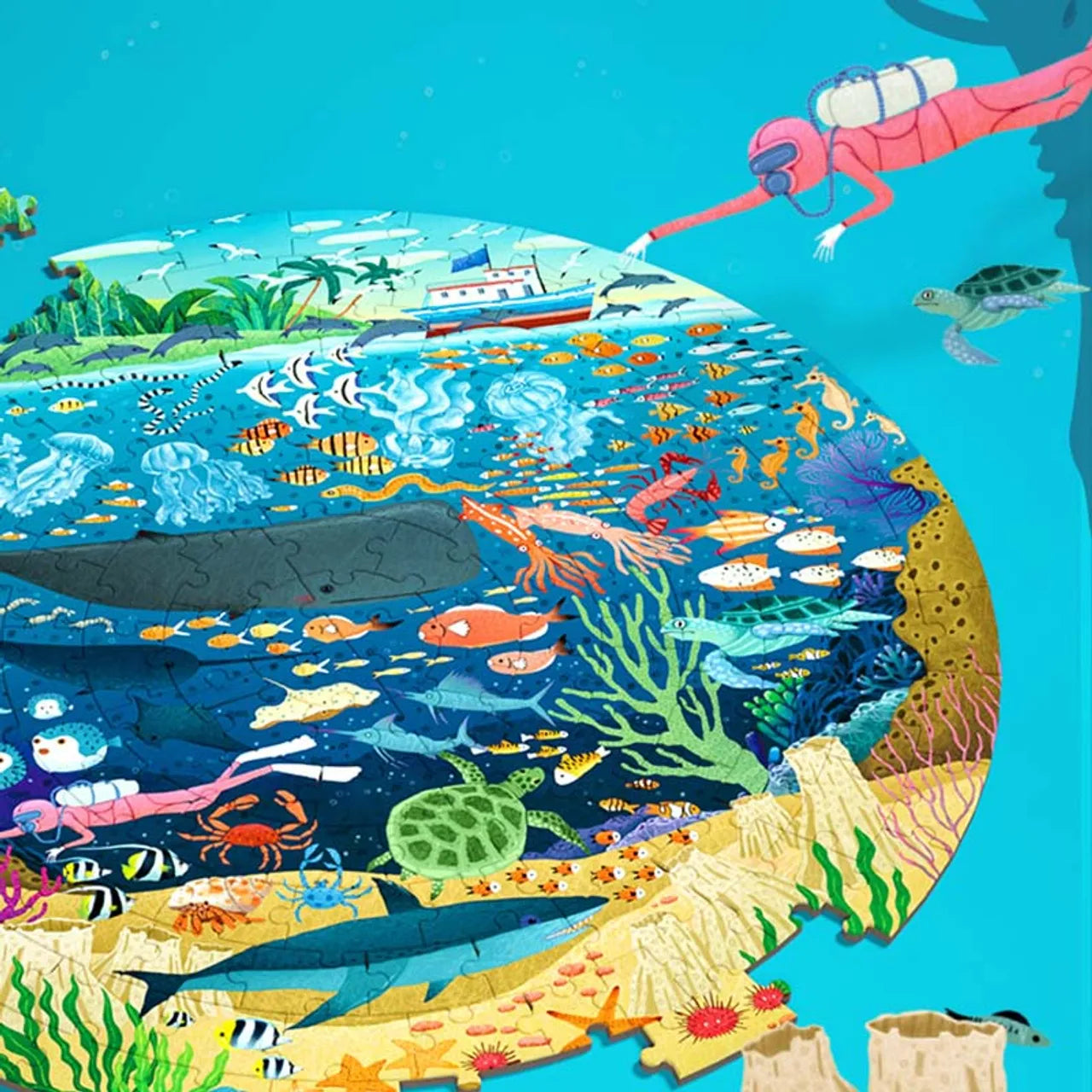 لعبة التركيب المدورة الغوص في البحر من ميدير