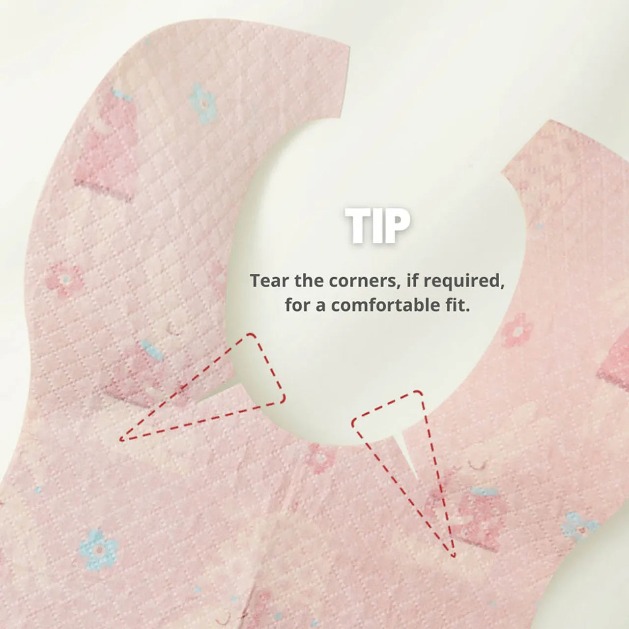 مريلة أطفال من ميدير للاستخدام مرة واحدة – أرنب وردي، 20 قطعة