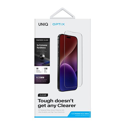 Uniq Optix Vivid Clear Iphone 15 Pro Max 6.7 Glass Screen Protector