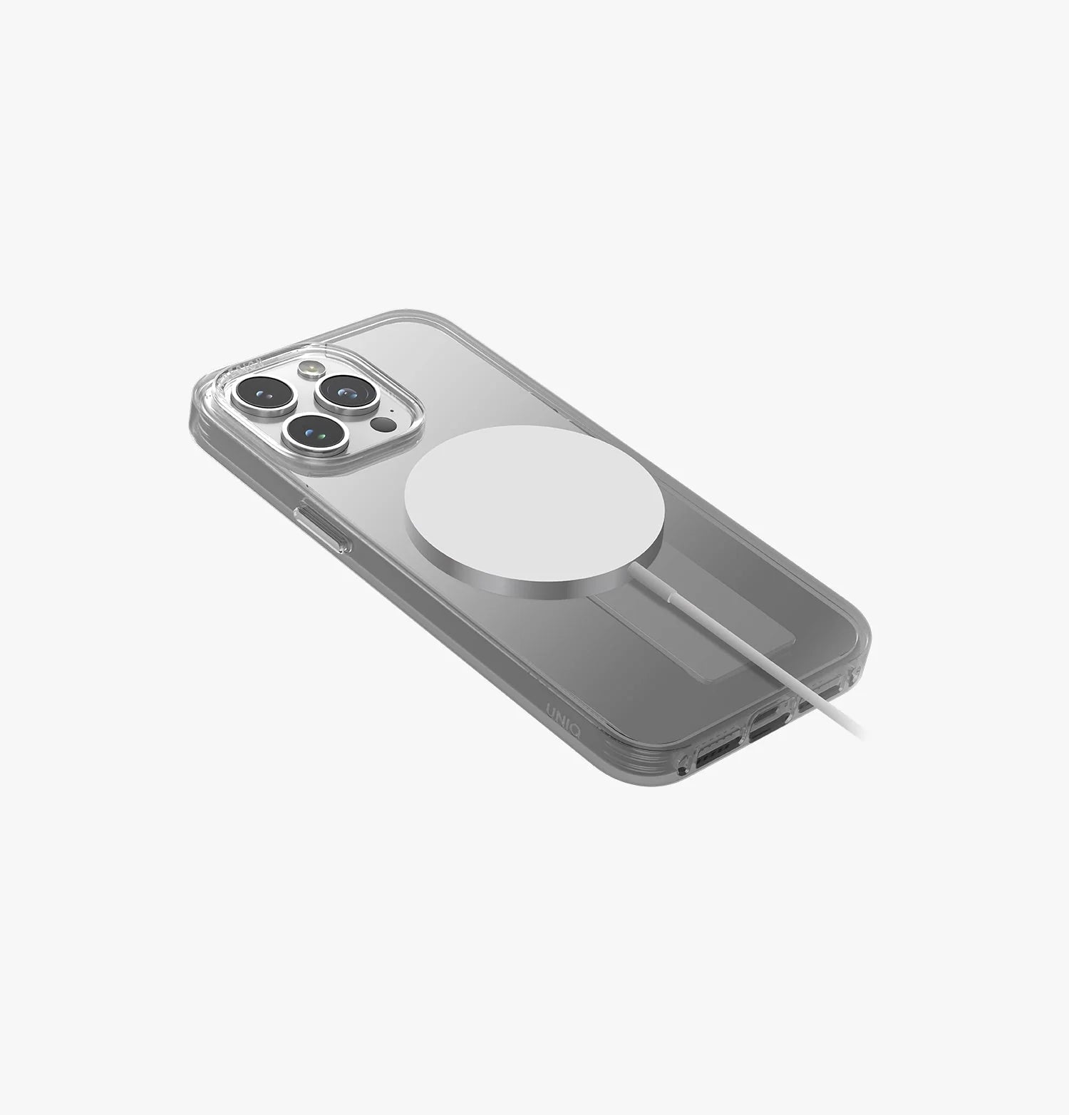غطاء iPhone 15 Pro UNIQ HELDRO MAG شفاف – Lucent