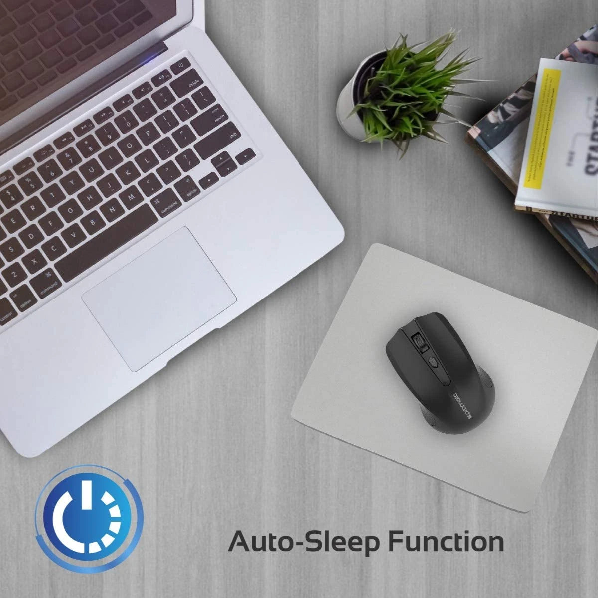 Promate Clix-8 Portable Optical Wireless Mouse with USB Nan Receiver 10m Working Distance, Auto Sleep Function