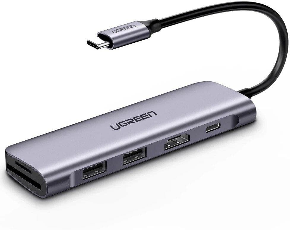 UGREEN USB-C Hub with HDMI, USB, TF/SD & PD – Space Gray