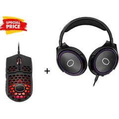 سماعة الألعاب Cooler Master MH630 بصوت عالي الدقة + ماوس COOLER MASTER MM711 خفيف الوزن بدقة 16000 نقطة في البوصة