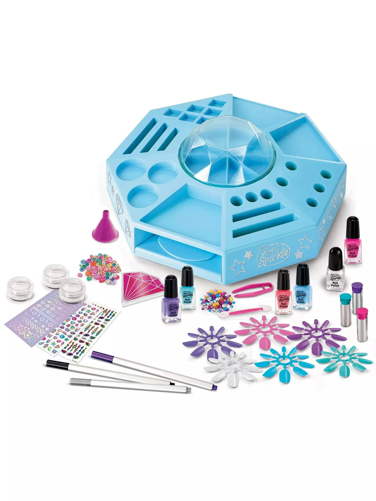 CraZArt Shimmer N Sparkle Nail Art Studio | 360° Rotating Workstation & Nail Dryer (SNS-65702)