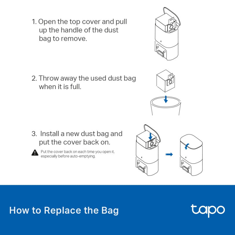 Tapo RVA202 Disposable Dust Bag — Front View