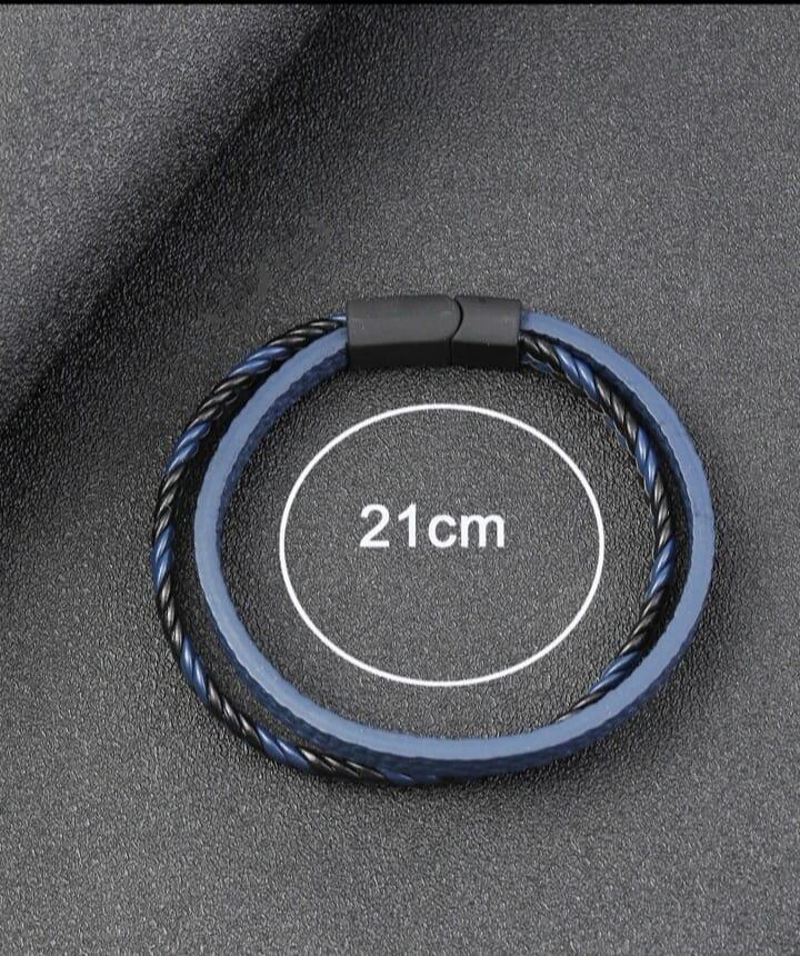 سوار رجالي عصري وشائع بتفاصيل مضفرة من مادة البولي يوريثان كهدية مجوهرات ولمظهر أنيق