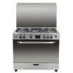 Nara NAXM 9009 / LC / PRO + Gas Cooker 90 cm 5 Gas Burners Matt Stainless steel Cast Iron Pan Support With Cooling Fan