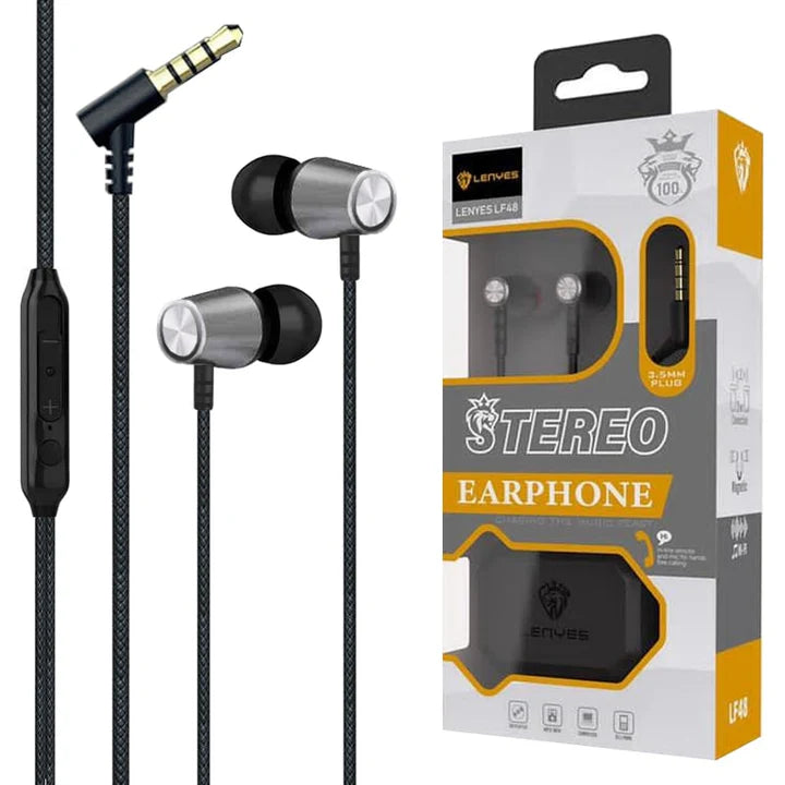 Lenyes LF48 Wired Earphones – Stereo Sound & Comfort