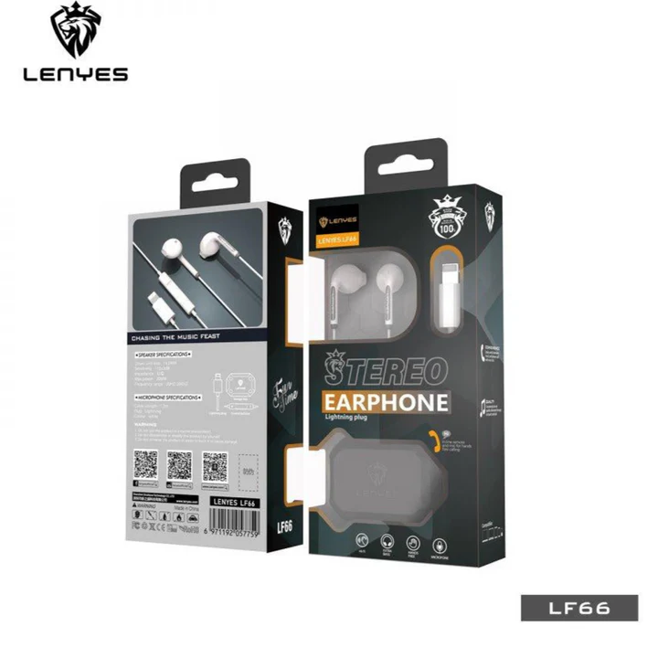 Lenyes LF66 Wired Earphones – Lightning Stereo for iPhone