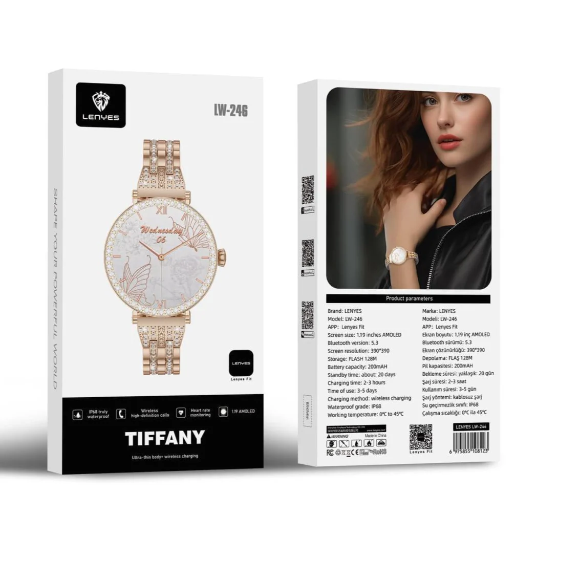 ساعة Lenyes LW-246 Tiffany الذكية – أناقة بلون تيفاني ولمسة تقنية