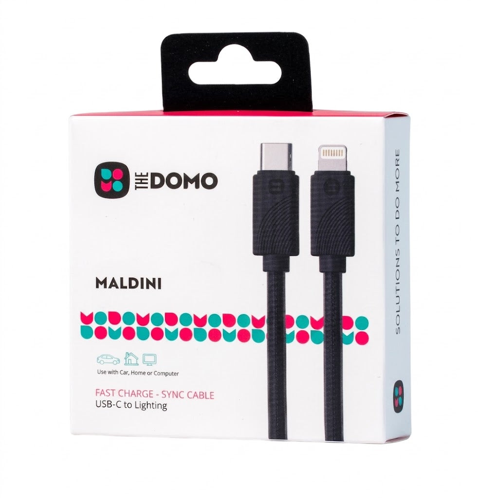 DOMO MALDINI Fast Charge Sync USB-C to Lightning Cable Black