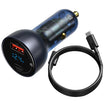 Baseus 65W Car Charger USB/Type C with LCD Screen and Type C Cable